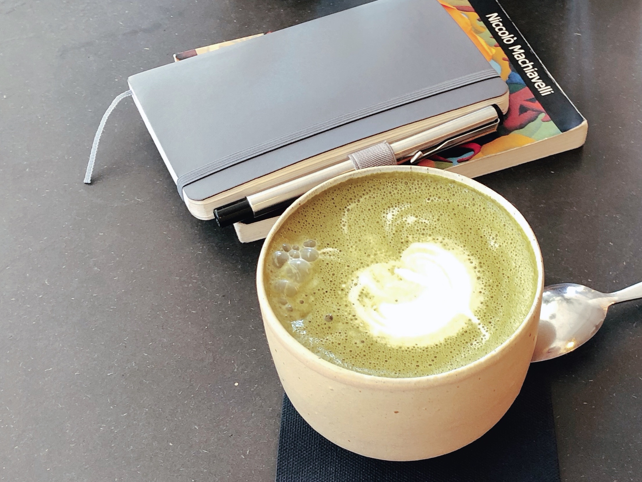 Notizbuch, Buch, Macha-Latte